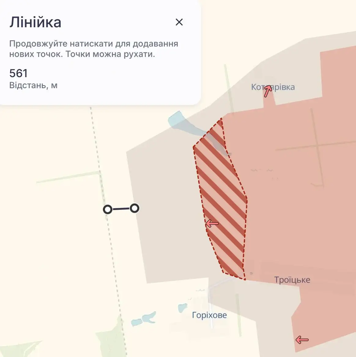 DeepState: Руските войски излязоха на 500 метра от границата с Днепропетровска област при Троицкое